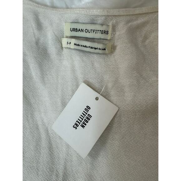 NWT Urban Outfitters Peasant Blouse Tie Front Blue Smocking / Embroidery Boho Sm - Picture 5 of 11